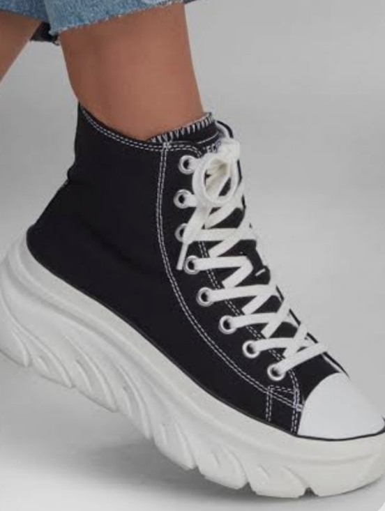 Skechers Shoes - Skechers Black and White High-Top Platform Sneakers